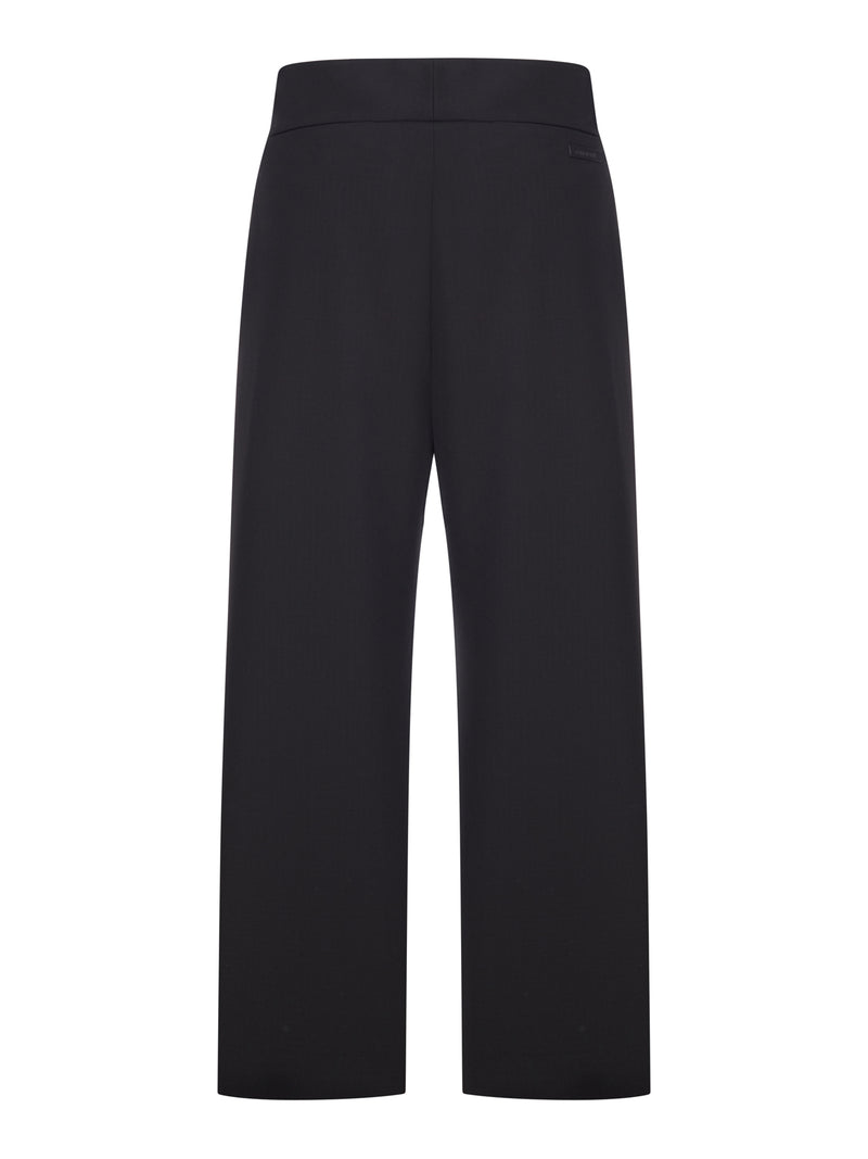 CASUAL WOOL POPLIN TROUSERS