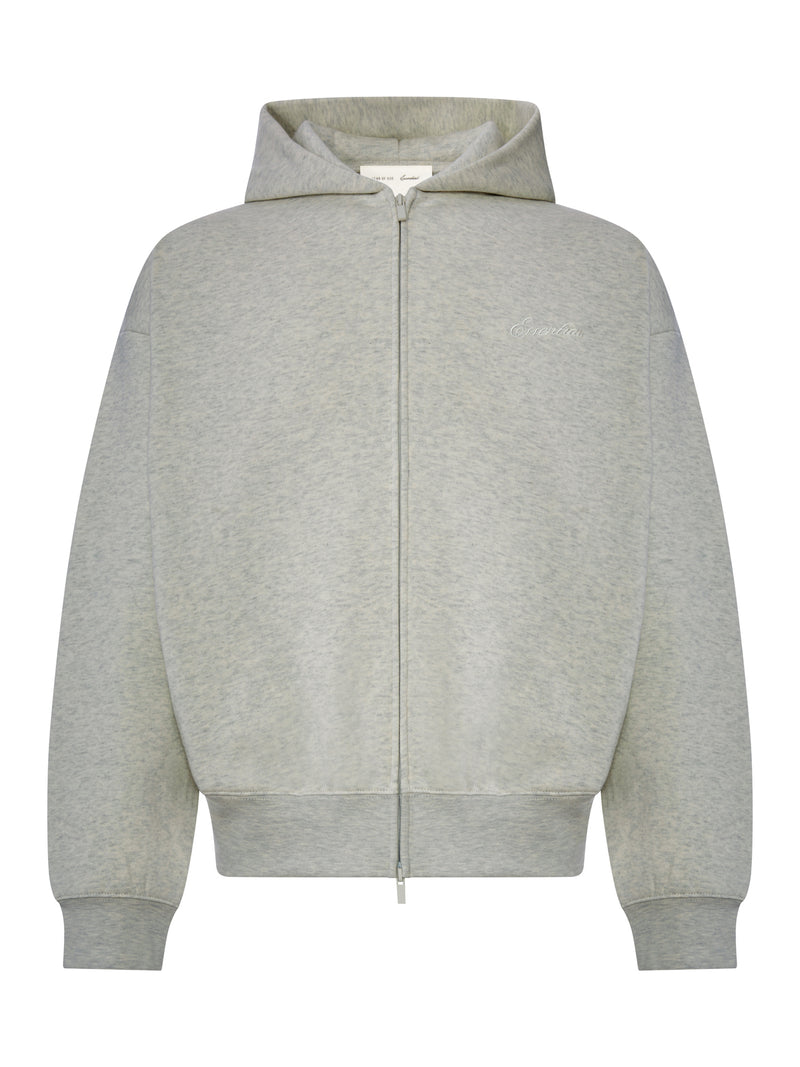 COTTON BLEND ZIP-UP HOODIE