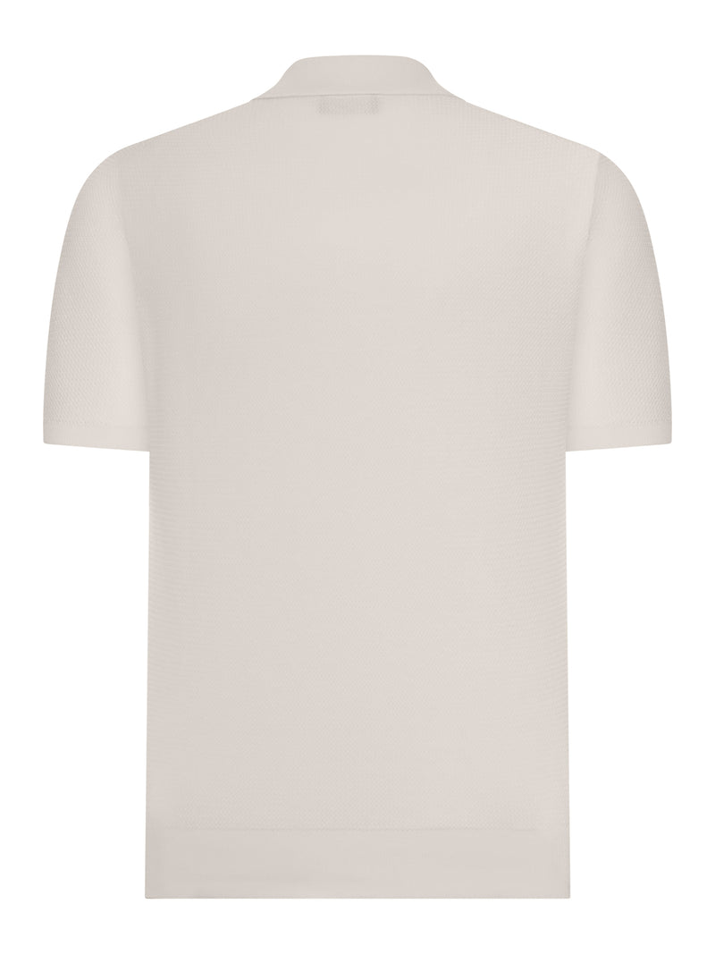 SHORT-SLEEVED SILK AND COTTON POLO SHIRT