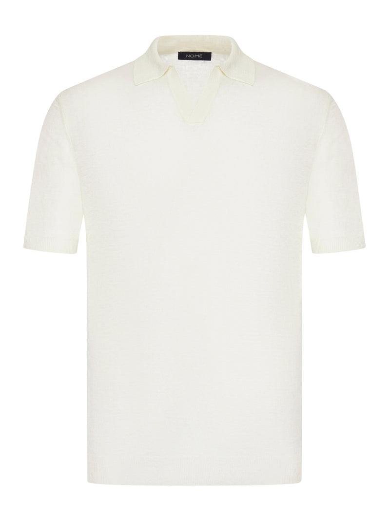 SHORT-SLEEVED LINEN POLO SHIRT