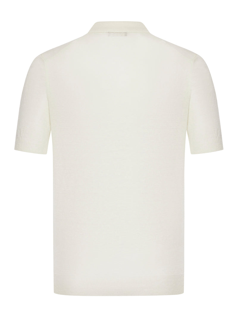 SHORT-SLEEVED LINEN POLO SHIRT