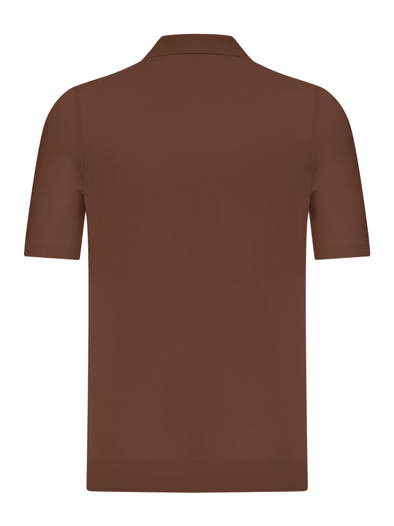 SILK V-NECK POLO SHIRT
