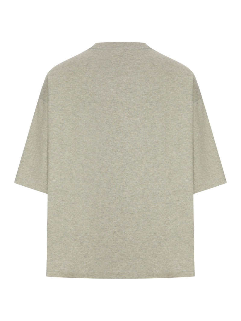 OVERSIZED CREW NECK T-SHIRT WITH APPLIED LOGO
