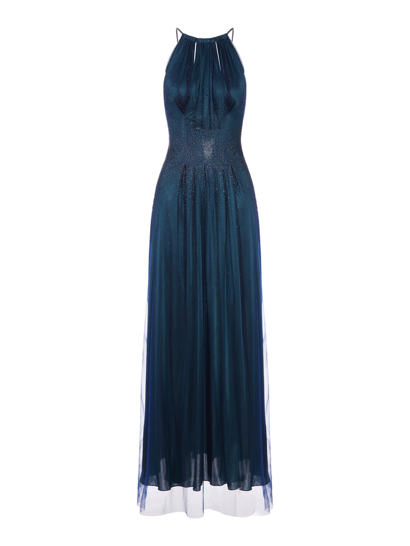 JERSEY DRESS WITH RHINESTONE DETAIL