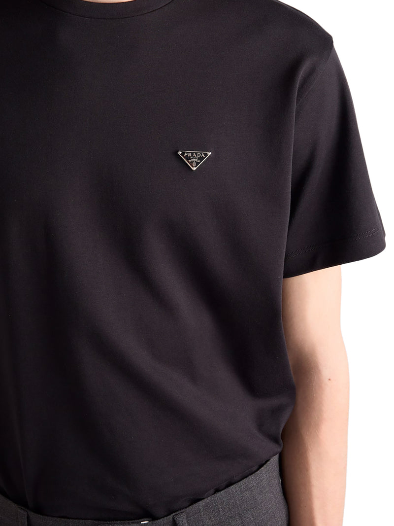 COTTON T-SHIRT WITH LOGO PLAQUE