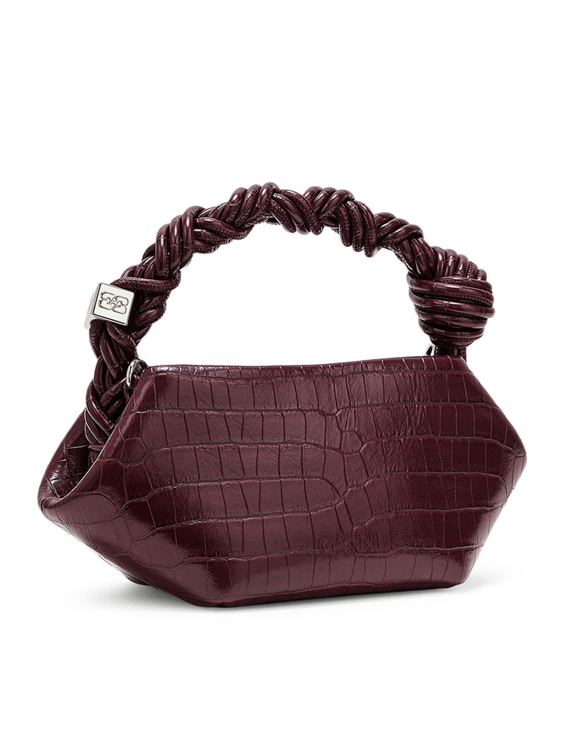 MINI BOU BAG IN BURGUNDY CROCODILE EFFECT