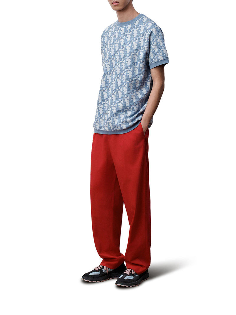 JACQUARD COTTON, WOOL AND SILK T-SHIRT