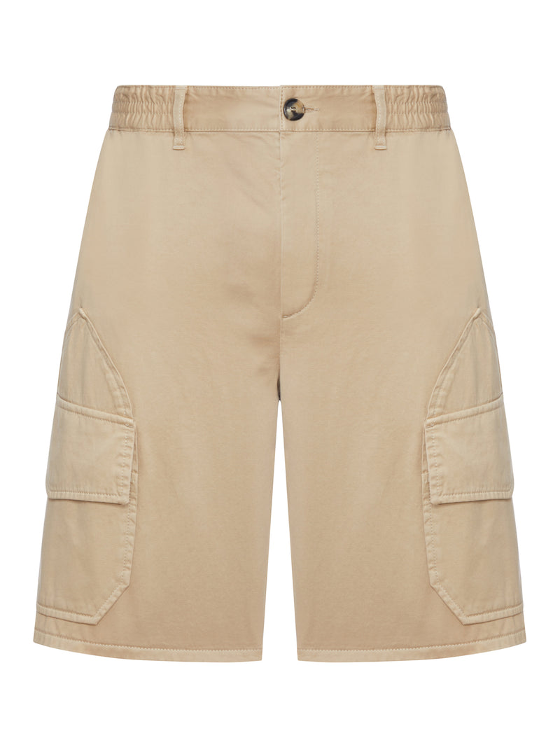 SHORTS IN LIGHT WASHED COTTON SATIN