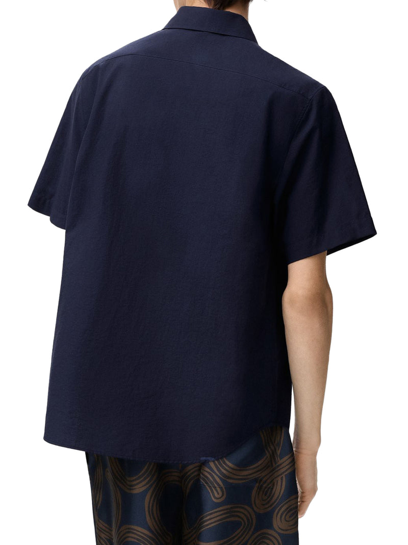 SHORT-SLEEVED TEXTURED POPLIN SHIRT