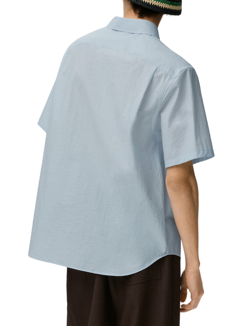 SHORT-SLEEVED TEXTURED POPLIN SHIRT
