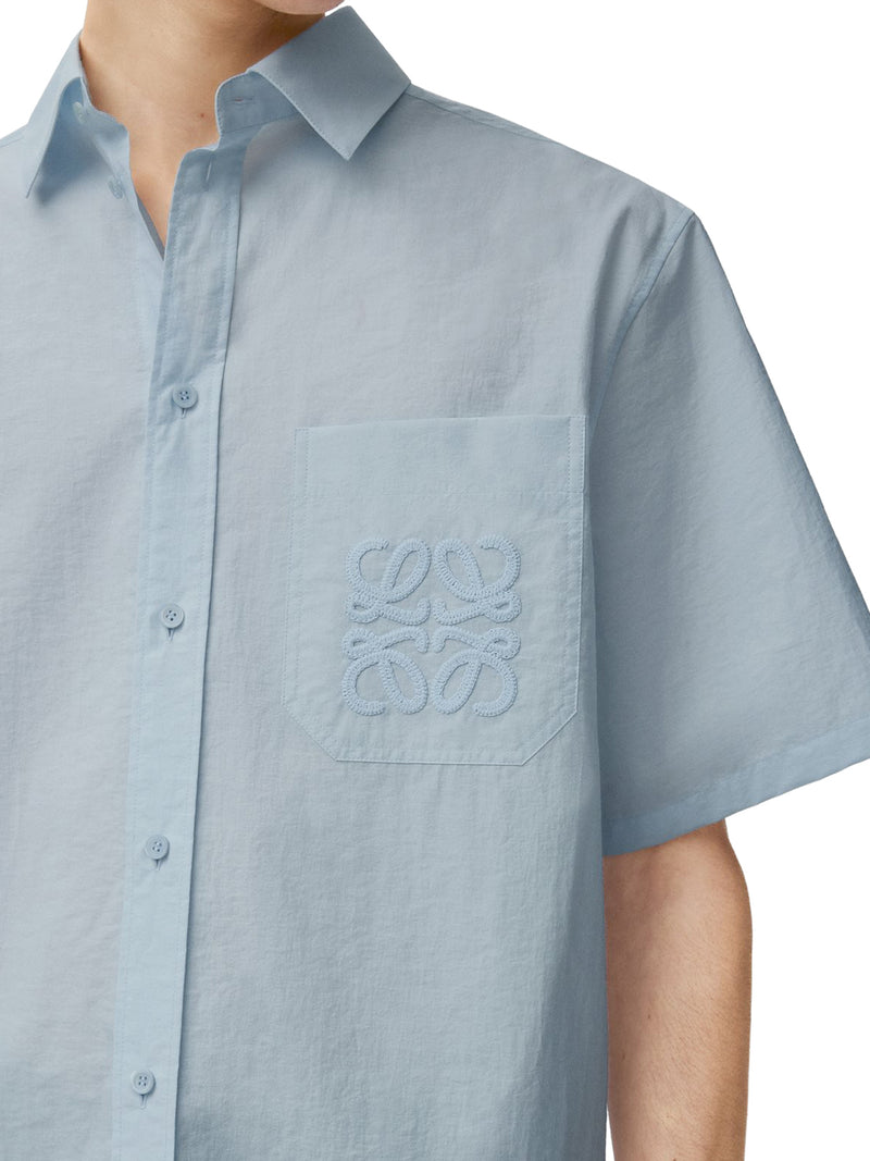 SHORT-SLEEVED TEXTURED POPLIN SHIRT