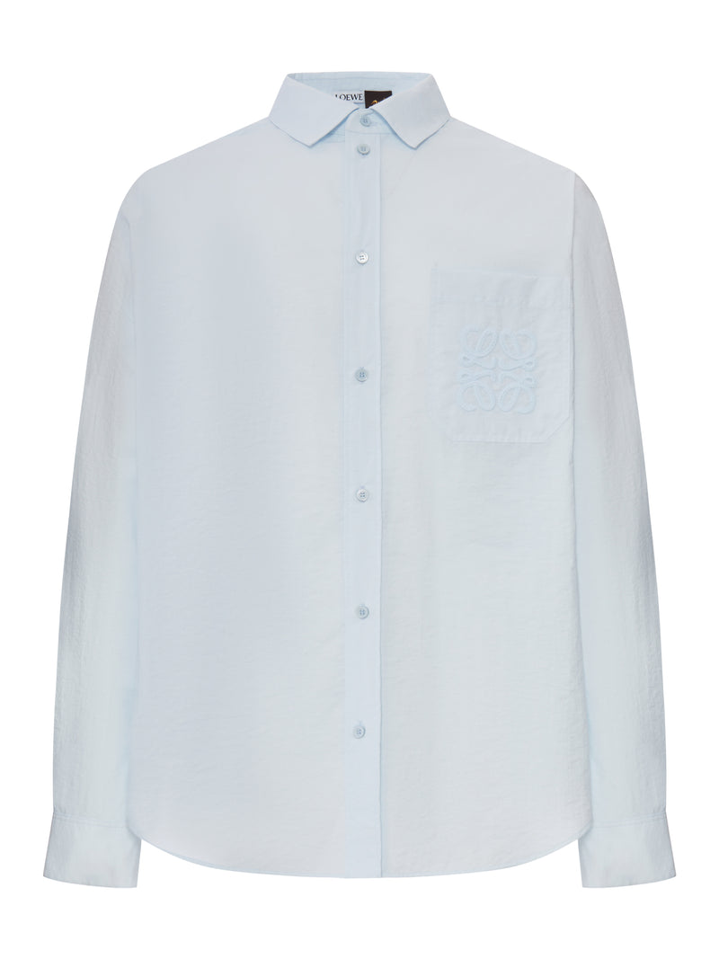 LONG-SLEEVED TEXTURED POPLIN SHIRT