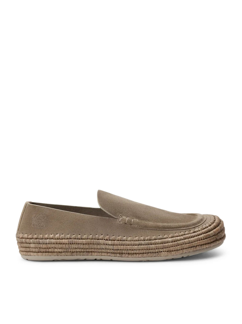 RIO SUEDE AND RAFFIA LOAFERS