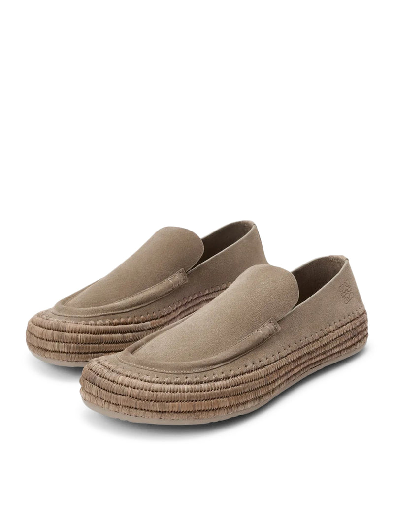 RIO SUEDE AND RAFFIA LOAFERS