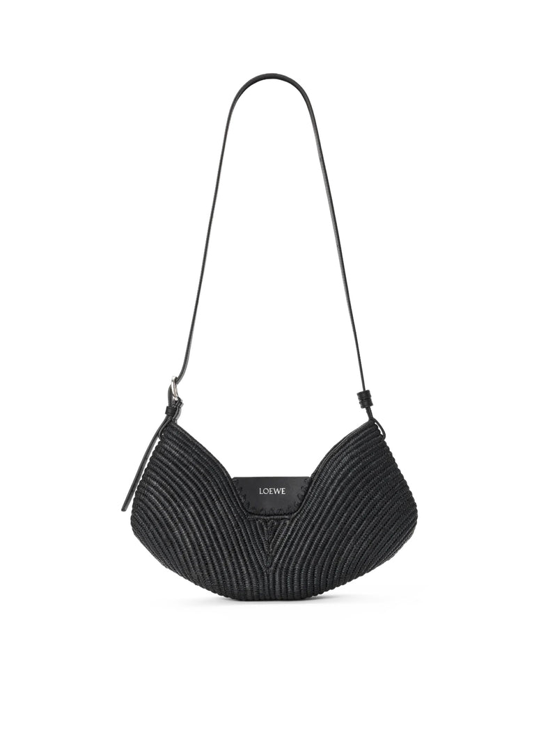 LOEWE SWING MEDIUM BAG IN RAFFIA AND CALFSKIN