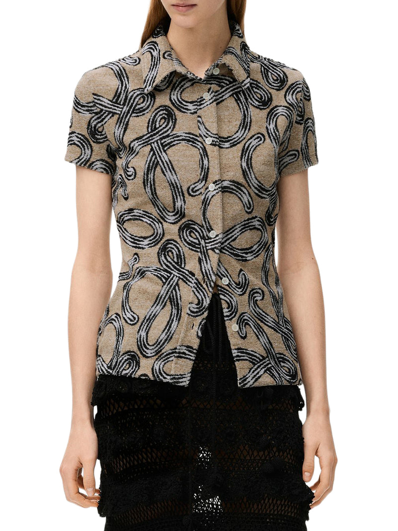 TERRY CLOTH SHIRT WITH ALL-OVER ANAGRAM JACQUARD