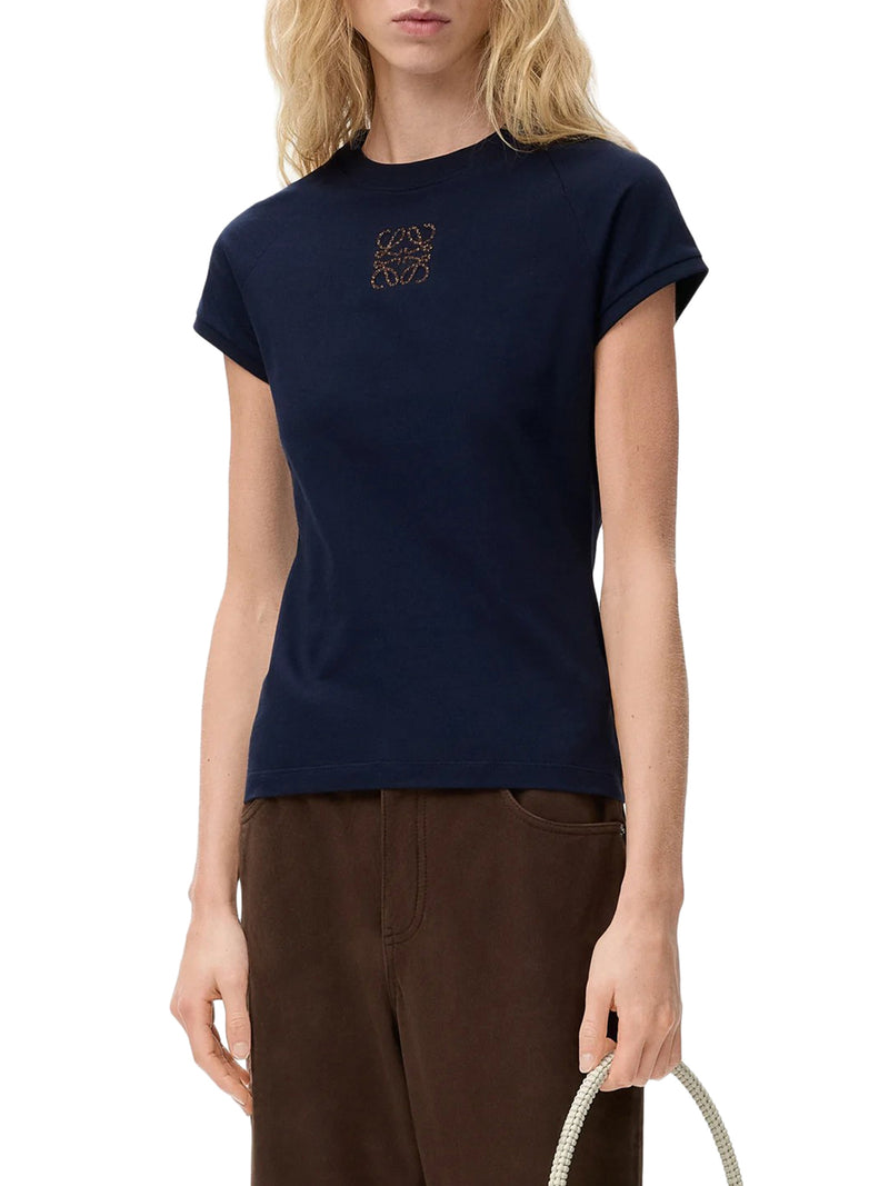 LIGHTWEIGHT COTTON JERSEY T-SHIRT WITH MOSAIC-EFFECT ANAGRAM EMBROIDERY