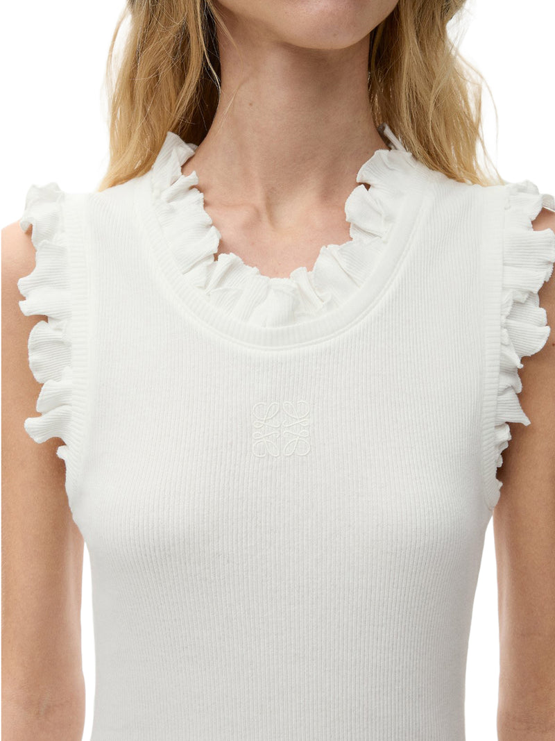RIBBED JERSEY DRESS WITH RUFFLES