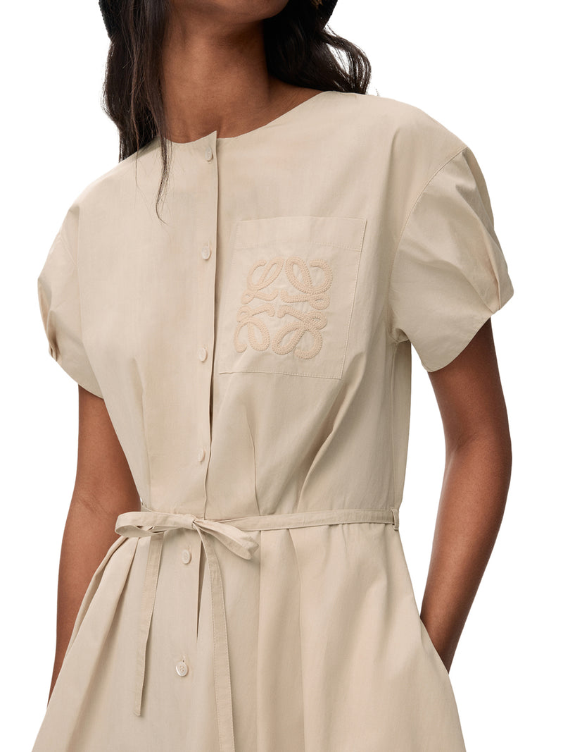 COTTON POPLIN CHEMISIER WITH ANAGRAM EMBROIDERY