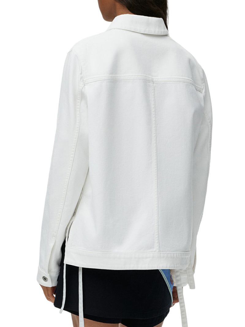 DENIM JACKET WITH APPLIED LEATHER POCKET