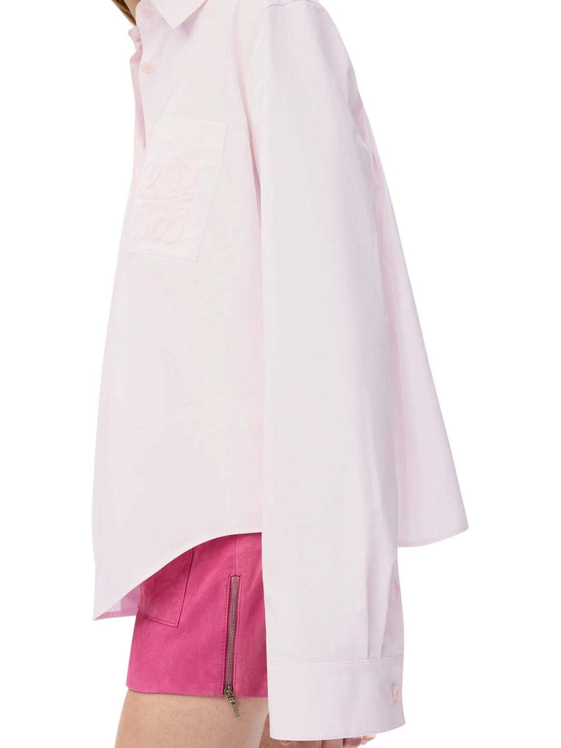 COTTON POPLIN SHIRT WITH ANAGRAM EMBROIDERY