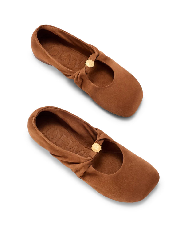 PEBBLE SOFT BALLET FLATS IN SUEDE GOATSKIN
