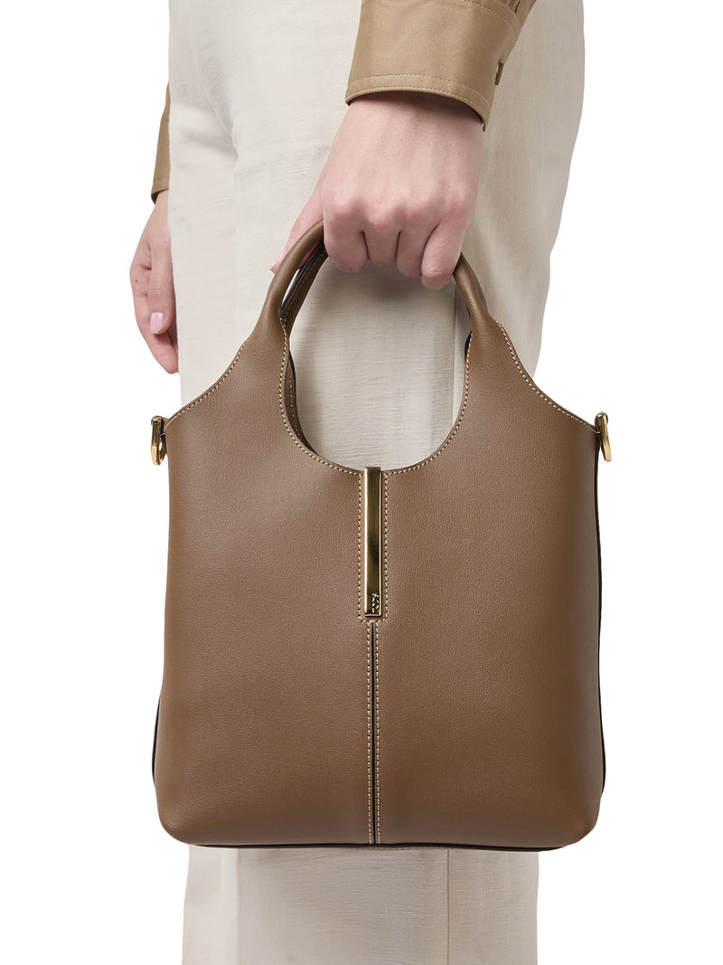 MINI LEATHER TOTE SHOPPING BAG