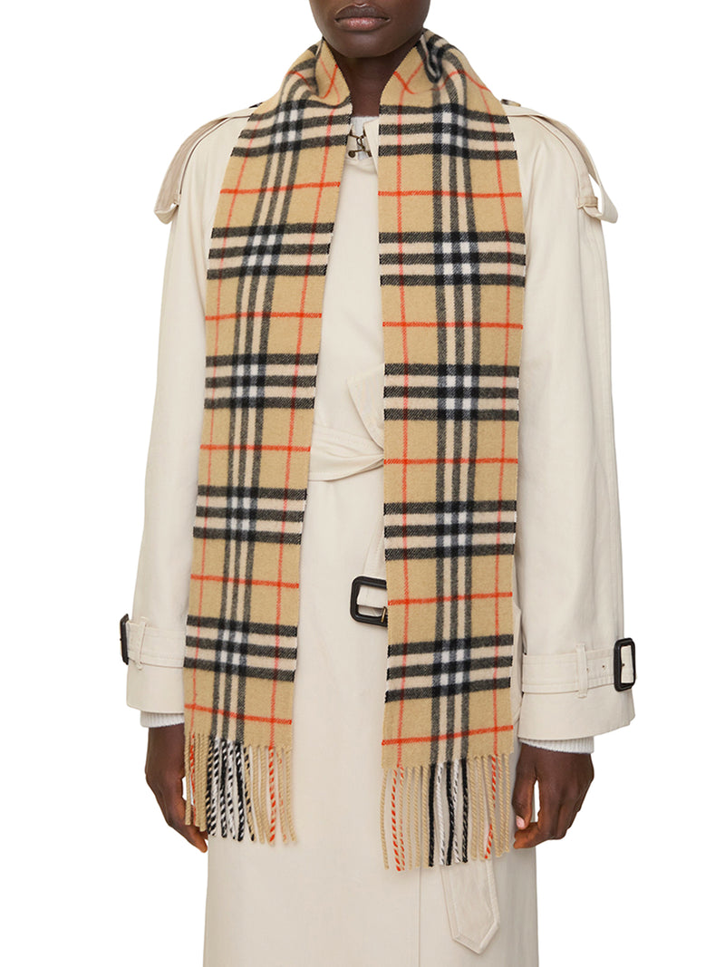 THIN CHECK CASHMERE SCARF