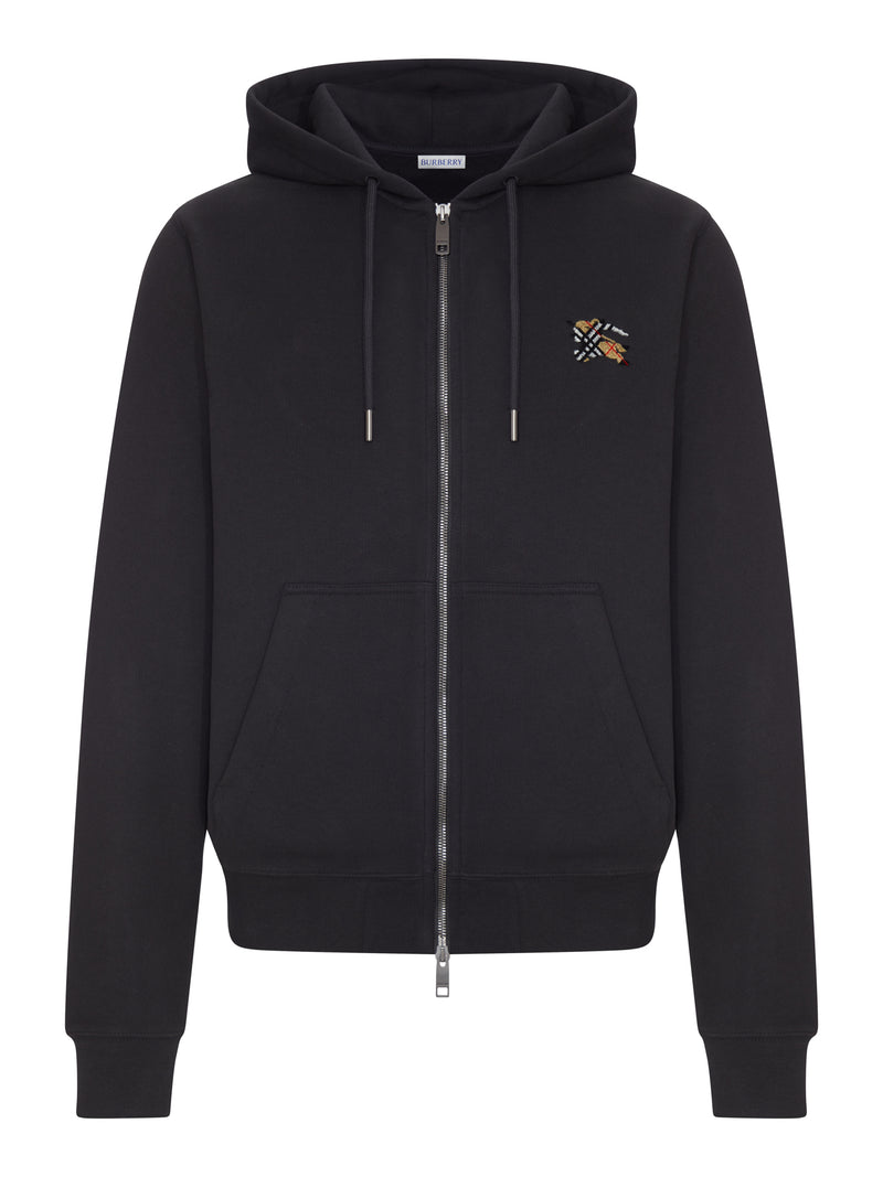 COTTON SWEATSHIRT WITH ZIP AND HOOD