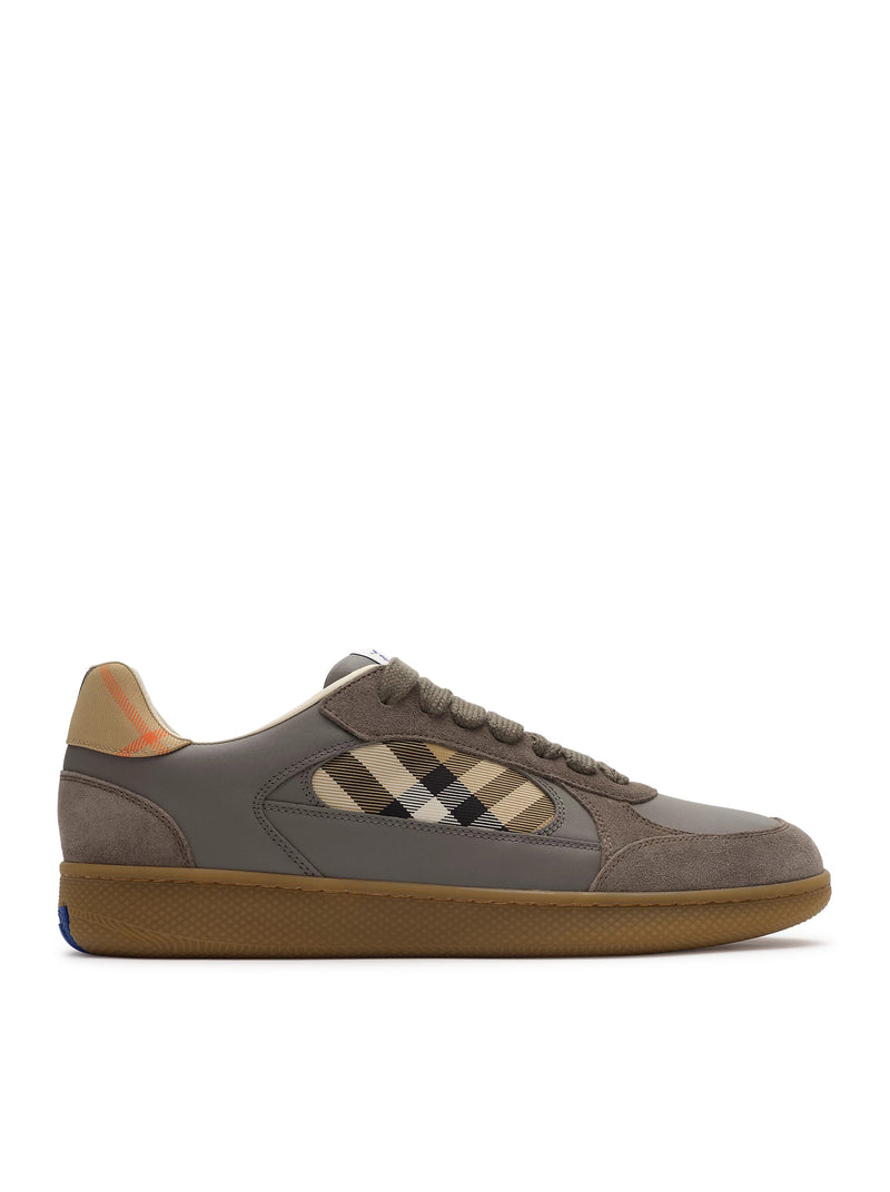 TERRACE SNEAKER IN LEATHER, SUEDE AND CHECK