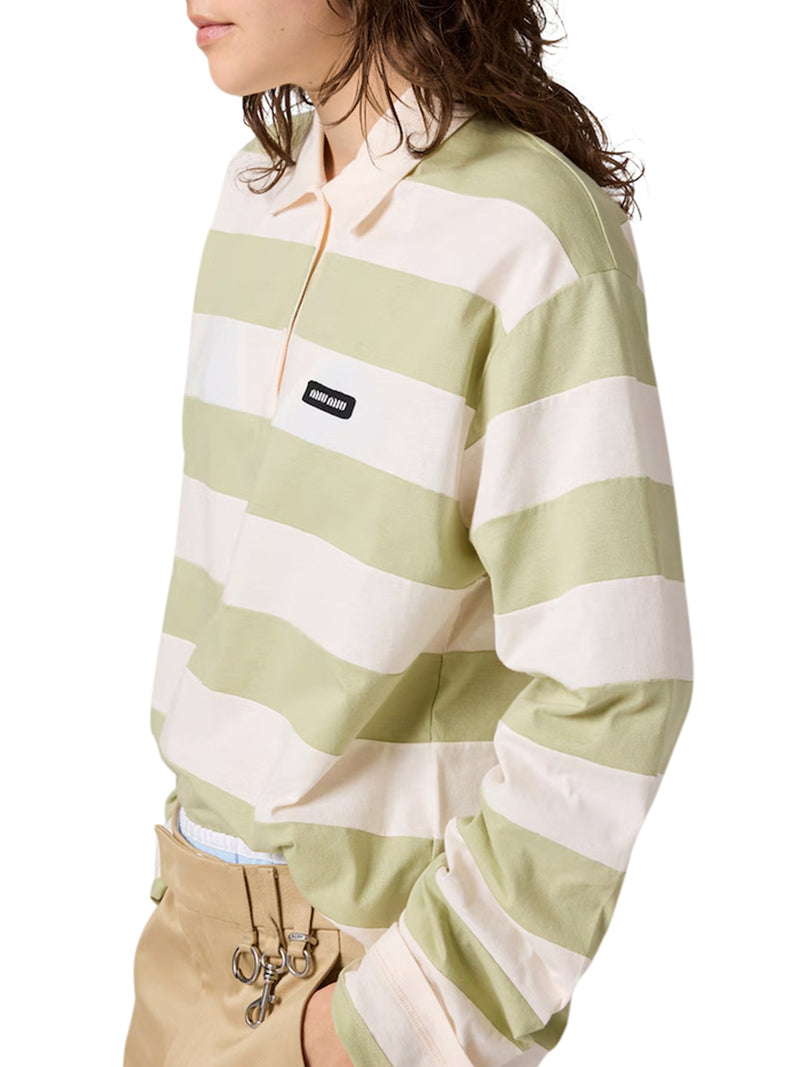 STRIPED JERSEY POLO