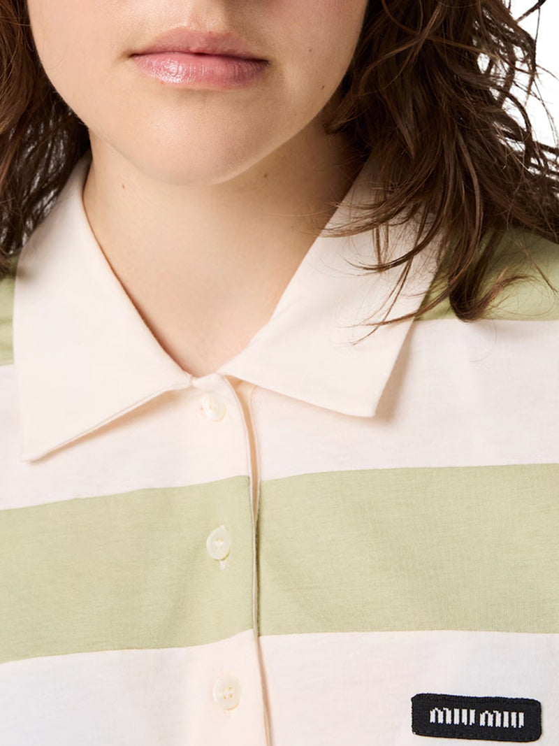 STRIPED JERSEY POLO