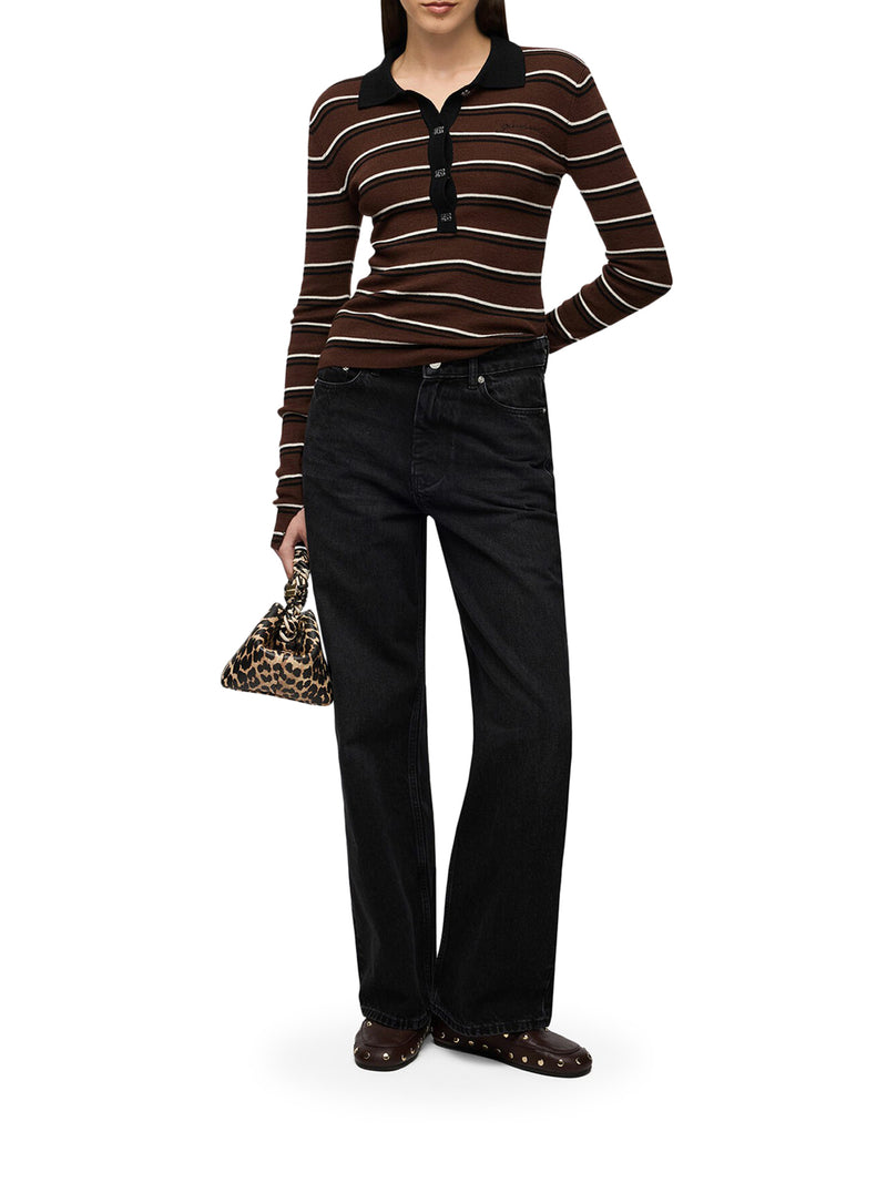 STRIPED MERINO WOOL POLO SHIRT