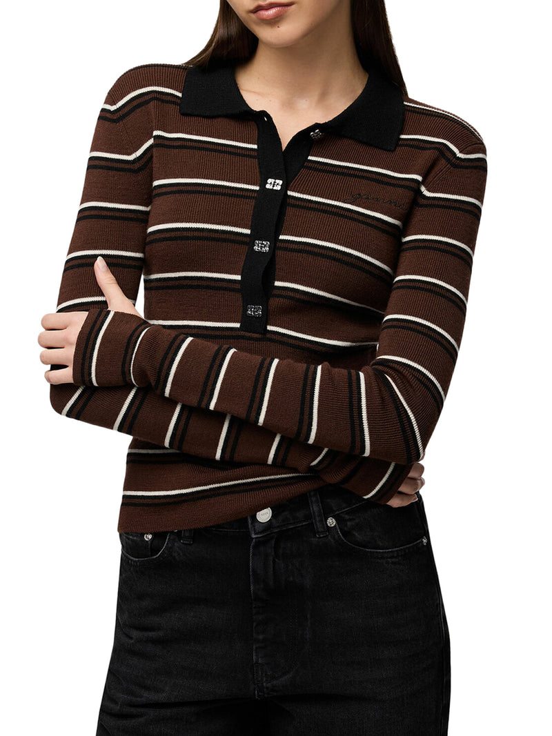 STRIPED MERINO WOOL POLO SHIRT