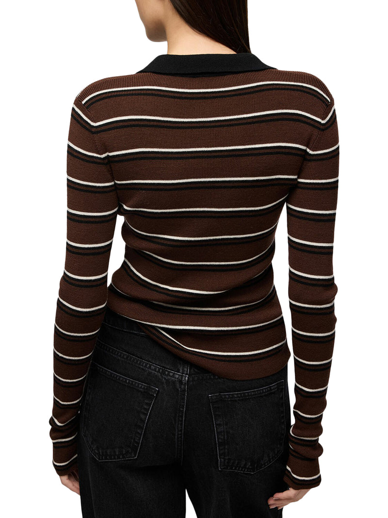 STRIPED MERINO WOOL POLO SHIRT