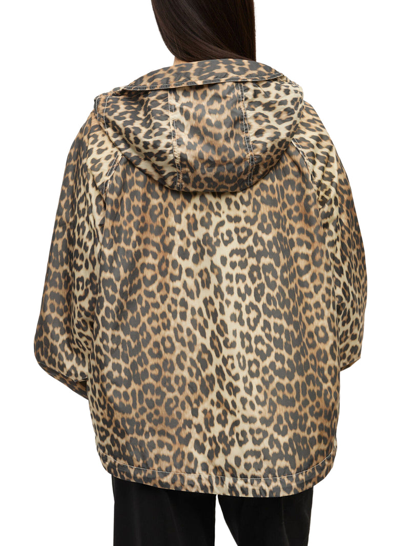 NYLON JACKET WITH LEOPARD PRINT