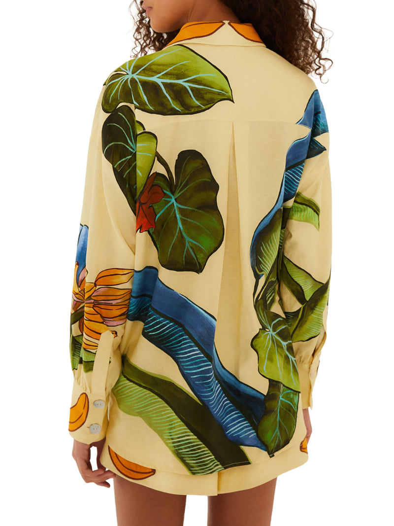 SILK SHIRT WITH TROPICAL PRINT