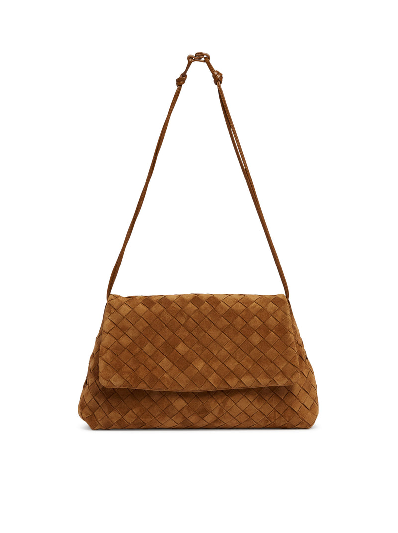 BROWN SUEDE DAY CLUTCH