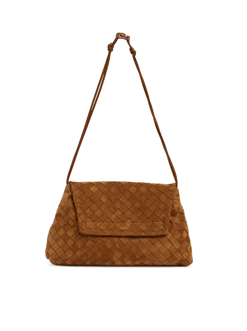BROWN SUEDE DAY CLUTCH