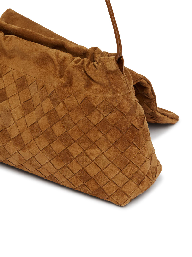 BROWN SUEDE DAY CLUTCH