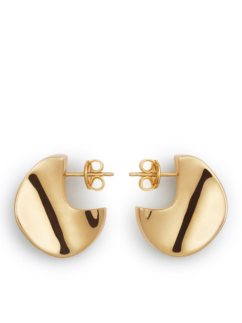 SCULPTURAL AND CURVED EARRINGS WITH GOLD FINISH