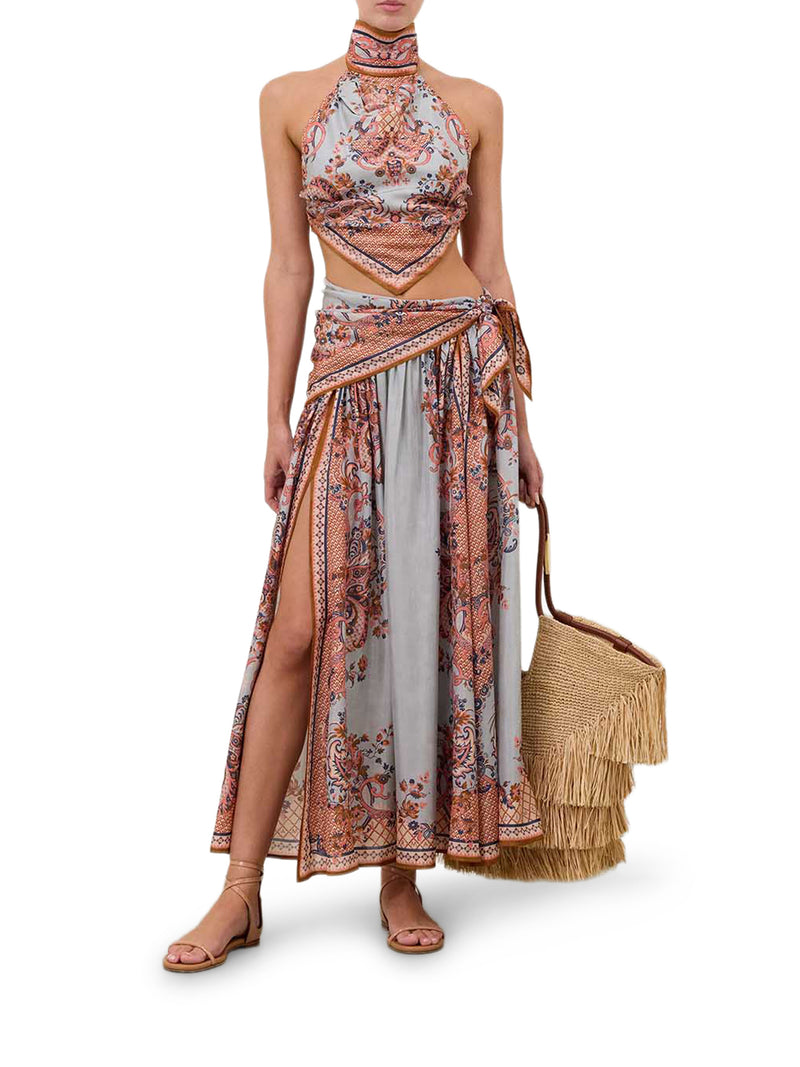 ASTER SILK WRAP SKIRT