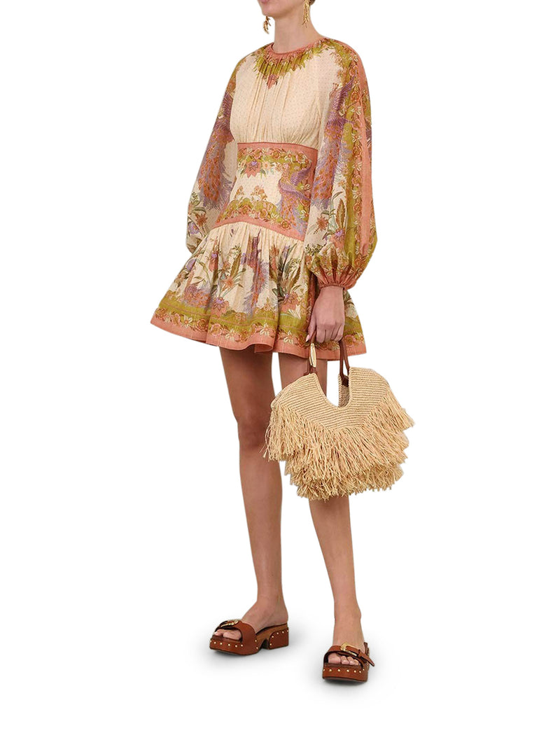INDRA MINI DRESS IN COTTON AND SILK BLEND