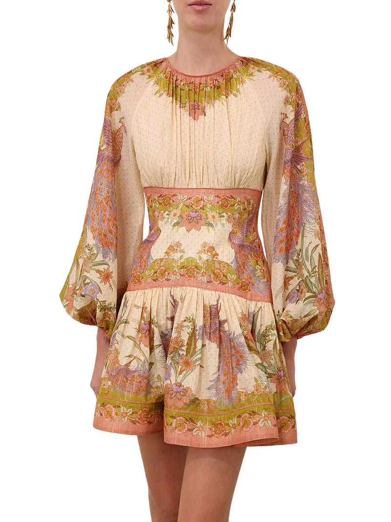 INDRA MINI DRESS IN COTTON AND SILK BLEND
