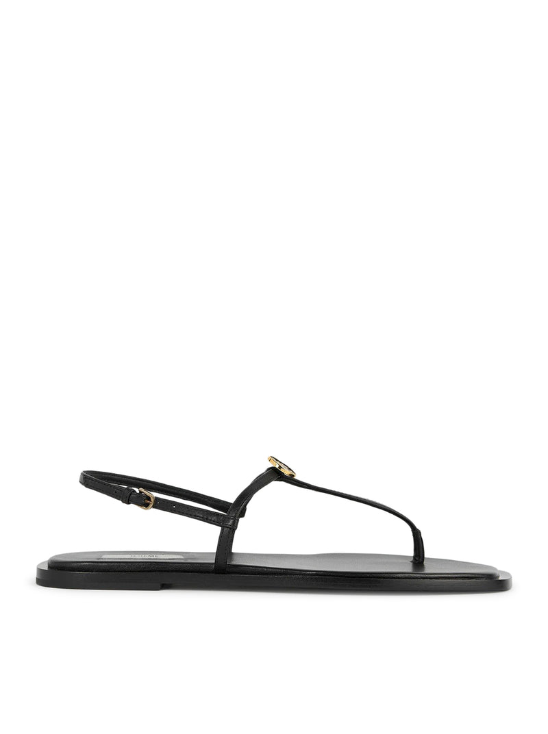 T-STRAP LEATHER SANDALS