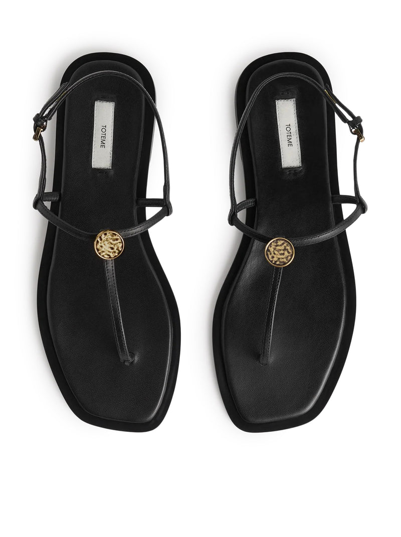 T-STRAP LEATHER SANDALS