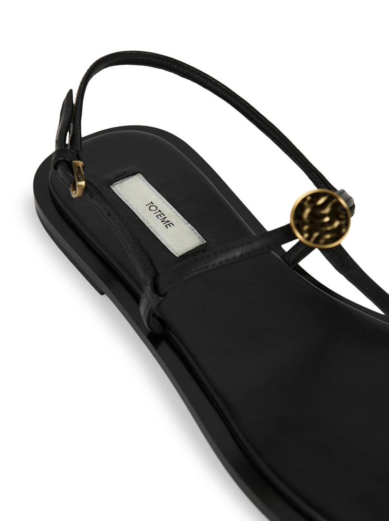 T-STRAP LEATHER SANDALS