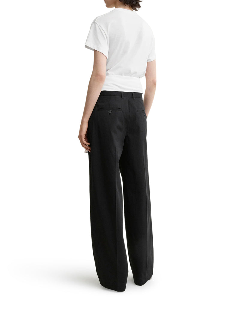 SINGLE-PLEATED COTTON TROUSERS