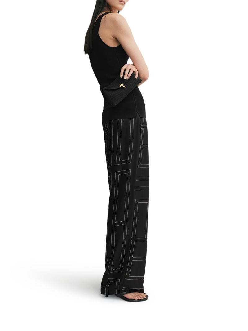 MONOGRAM SILK TROUSERS