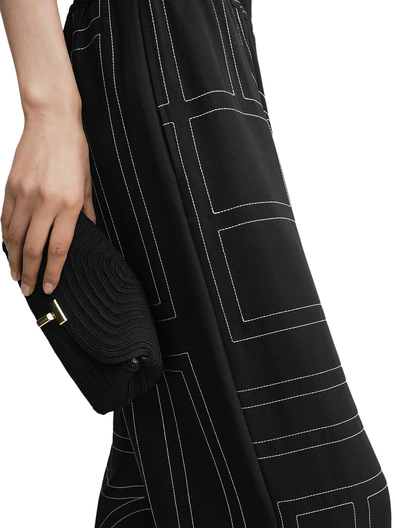 MONOGRAM SILK TROUSERS